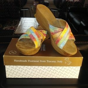Multi Color wedge sandals